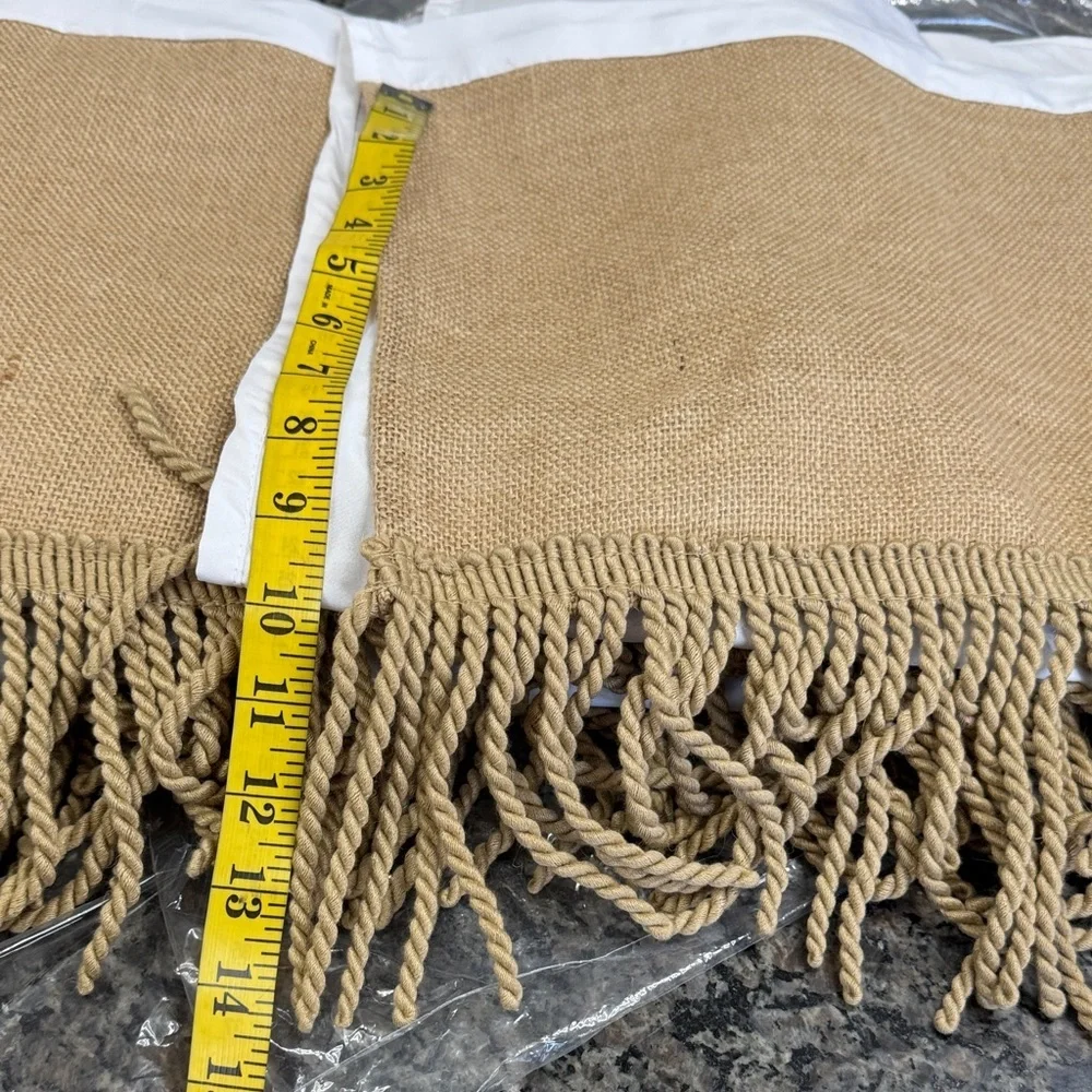 Jute Bohemian Full size bed skirt NEW